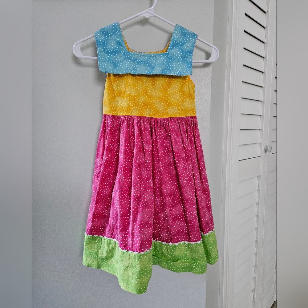 Chicken Noodle | Vintage Kids Color Block Dress